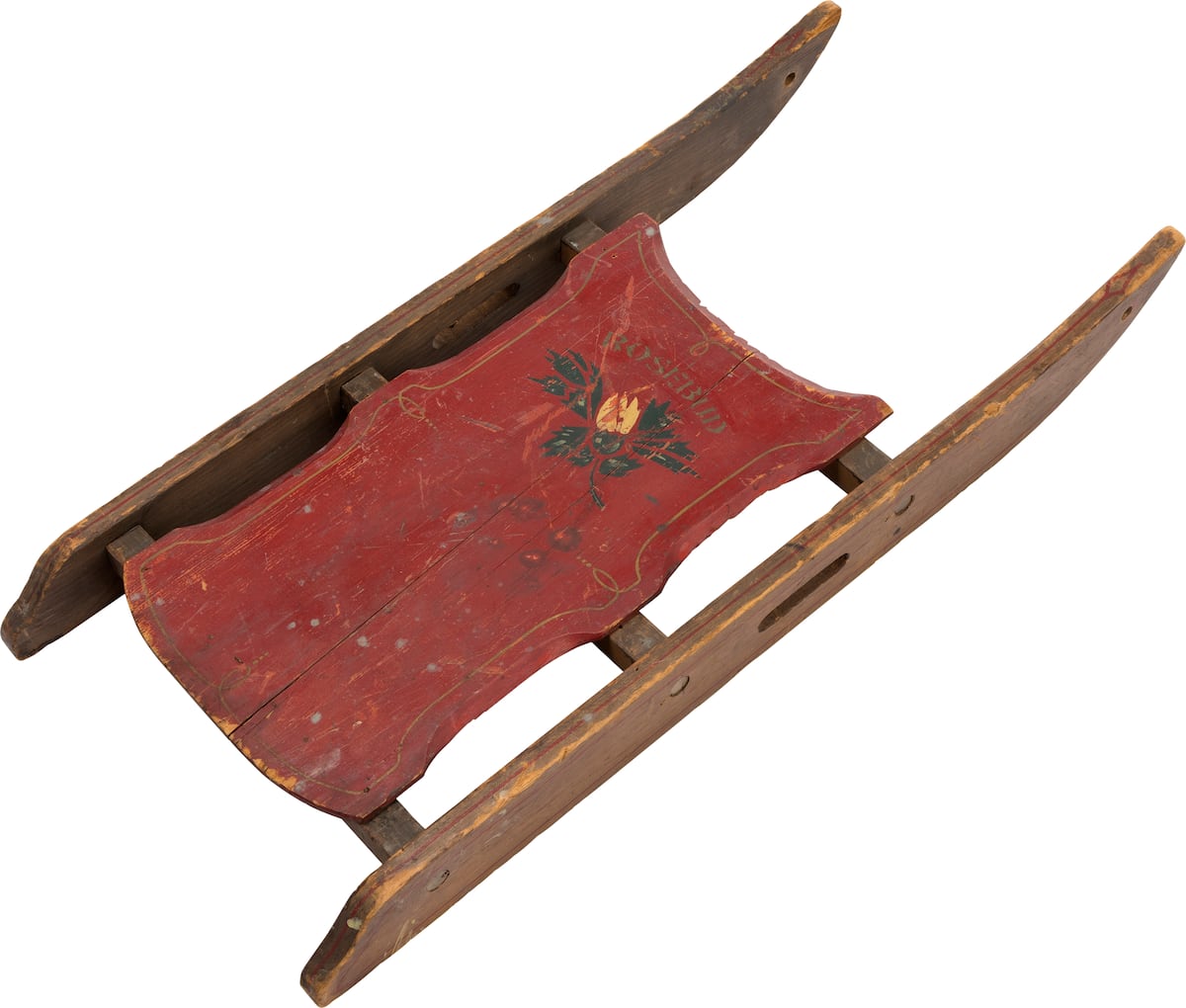 O icônico trineo Rosebud, utilizado na película 'Cidadão Kane' e leiloado por 12,7 milhões de euros. (Foto: Heritage Auctions)