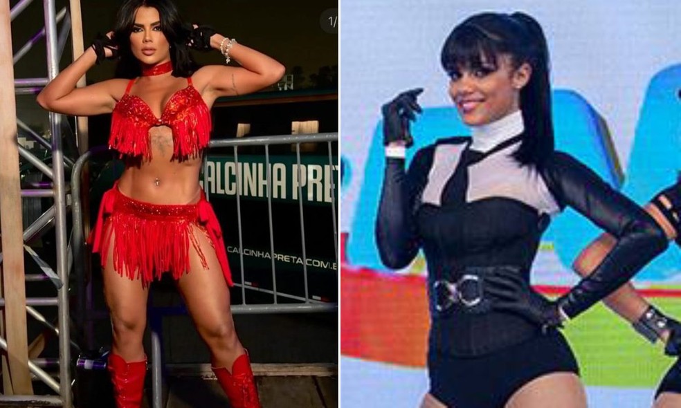 Influenciadora é investigada por extorsão enquanto dança para bandas famosas na Bahia Influenciadora investigada por extorsão na Bahia dança para bandas famosas e já foi assistente de palco na TV (Foto: Reprodução/Redes Sociais)