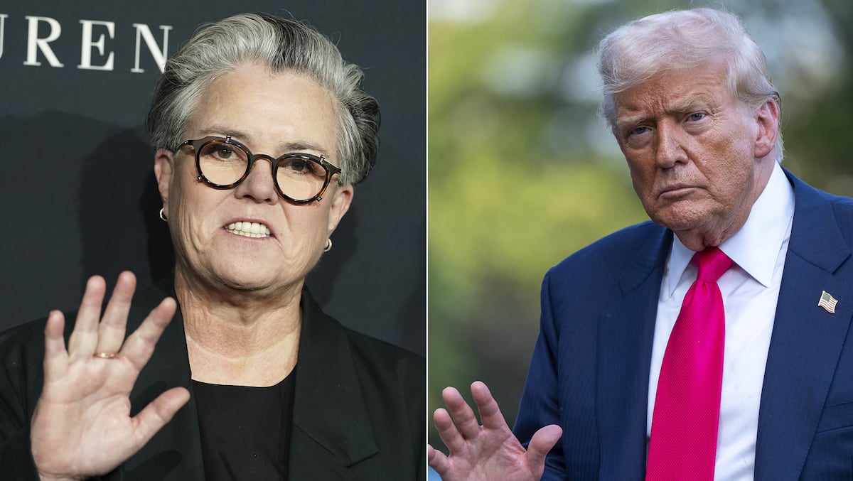 Rosie O'Donnell desafia Trump após ameaça de retirar cidadania americana Rosie O'Donnell e o presidente Donald Trump. (Foto: Jordan Strauss (AP)/Alex Brandon (AP))