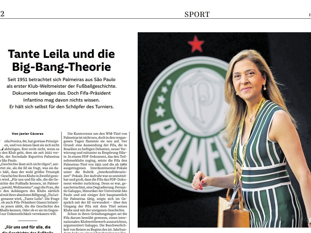Leila Pereira atrai atenção internacional como presidente do Palmeiras Leila Pereira e a Copa Rio (Foto: Reprodução)