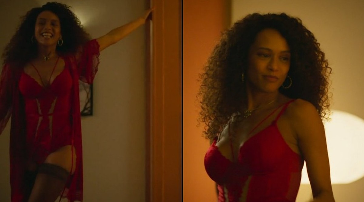 Taís Araujo provoca alvoroço na internet ao aparecer de lingerie em 'Vale tudo' Taís Araujo surge de lingerie em capítulo de 'Vale tudo' (Foto: Reprodução/TV Globo)