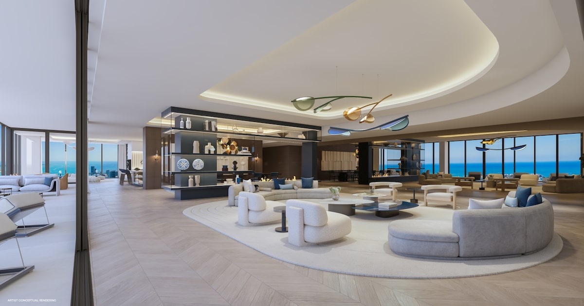 Cobertura do Waldorf Astoria na Flórida é vendida por recorde de US$ 27 milhões Apartamento duplex de quase 1.022 metros quadrados tem uma piscina de 15 metros e uma sala de cinema (Foto: Reprodução)