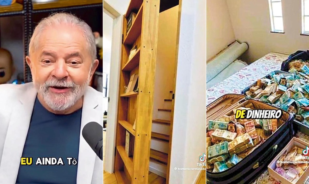 Entrevista de Lula ao podcast PodPah é alterada em deepfake, e fala é alterada por IA sobre “quarto secreto” do presidente, com suposta entrada para o cômodo e malotes de dinheiro do INSS (Foto: Reprodução)