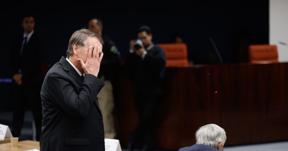Paulo Gonet apresenta provas para condenar Bolsonaro por envolvimento em golpe O ex-presidente da República Jair Messias Bolsonaro durante depoimento ao ministro Alexandre de Moraes. (Foto: WILTON JUNIOR)