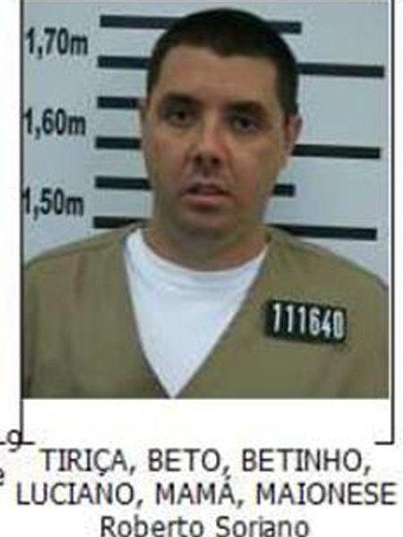 Ex-chefe do PCC é condenado por tráfico após chamar Marcola de 'cagueta' Roberto Soriano, conhecido como "Tiriça", integrante do PCC, em foto de 2013 (Foto: Divulgação/SSP-SP)