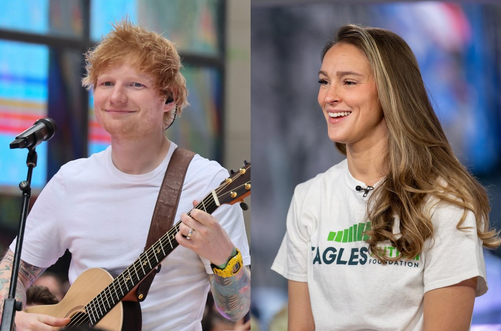 Ed Sheeran e Kylie Kelce concordaram que Taylor Swift é o "cheat code" definitivo para conseguir os aplausos mais altos das multidões. (Foto: Reprodução)