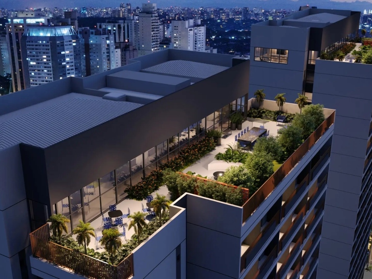 Nunes analisa isenção de R$ 250 milhões para construtoras de moradia social Perspectiva do rooftop do projeto Do It Faria Lima, licenciado como 'moradia social' (Foto: Reprodução)