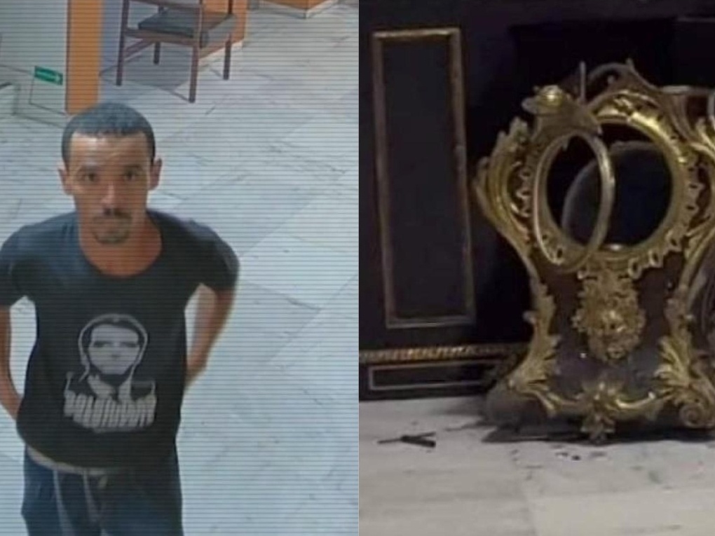 Moraes determina nova prisão de homem que quebrou relógio durante atos de 8/1 Durante invasão ao Palácio do Planalto, o mecânico Antônio Cláudio Alves Ferreira vandalizou relógio trazido pela família real portuguesa ao Brasil em 1808 (Foto: Reprodução)