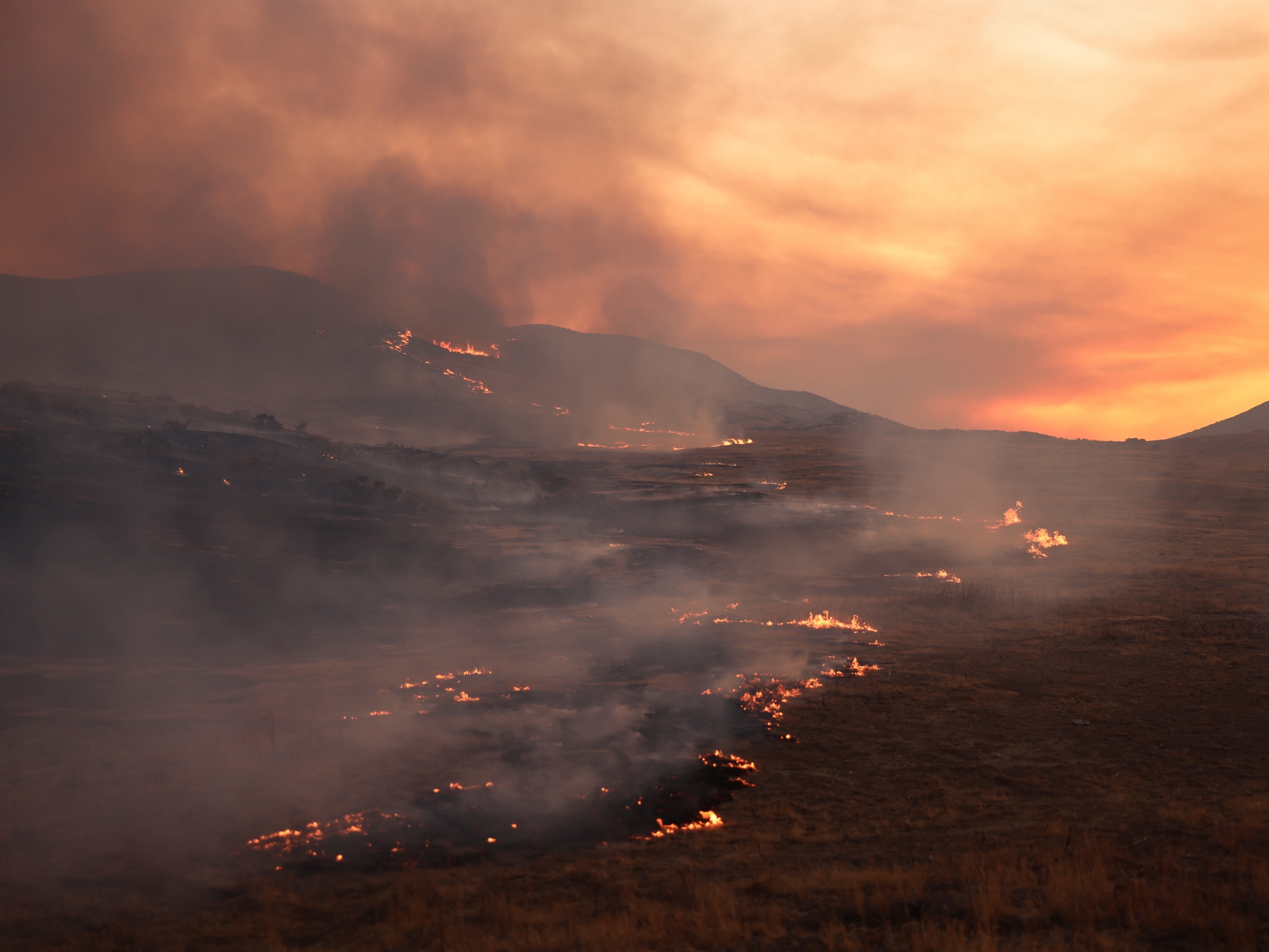 Incêndio florestal atinge mais de 28 mil hectares na Califórnia Incêndio Madre queima perto de New Cuyama, na Califórnia (Foto: David Swanson/Reuters)