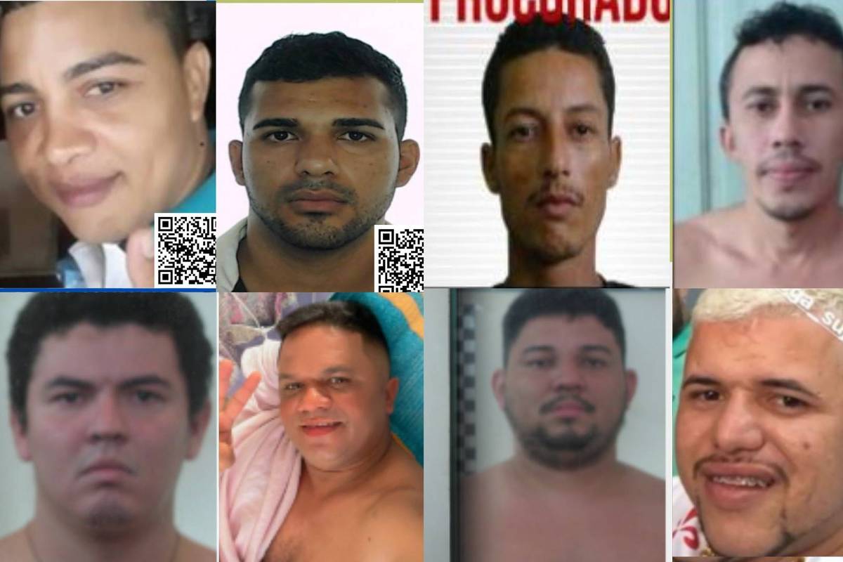 Justiça divulga lista dos 8 criminosos mais procurados no Rio de Janeiro Bruno Gomes Faria (Nono) e Bryan Lyrio Deolindo, ambos do Espírito Santo; José Cleber Ferreira Soares (Gago), do Sergipe; Gilberto de Oliveira Cazuza, Airton de Mesquita (Airton da Conquista), Felipe Oliveira Domingues (Deputado/vereador), Hunderlan Rodrigues de Jesus Silva (Derlan/Justiceiro), Carlos Mateus da Silva Alencar (Skidum), do Ceará - 19.jun.2025 (Foto: Divulgação)
