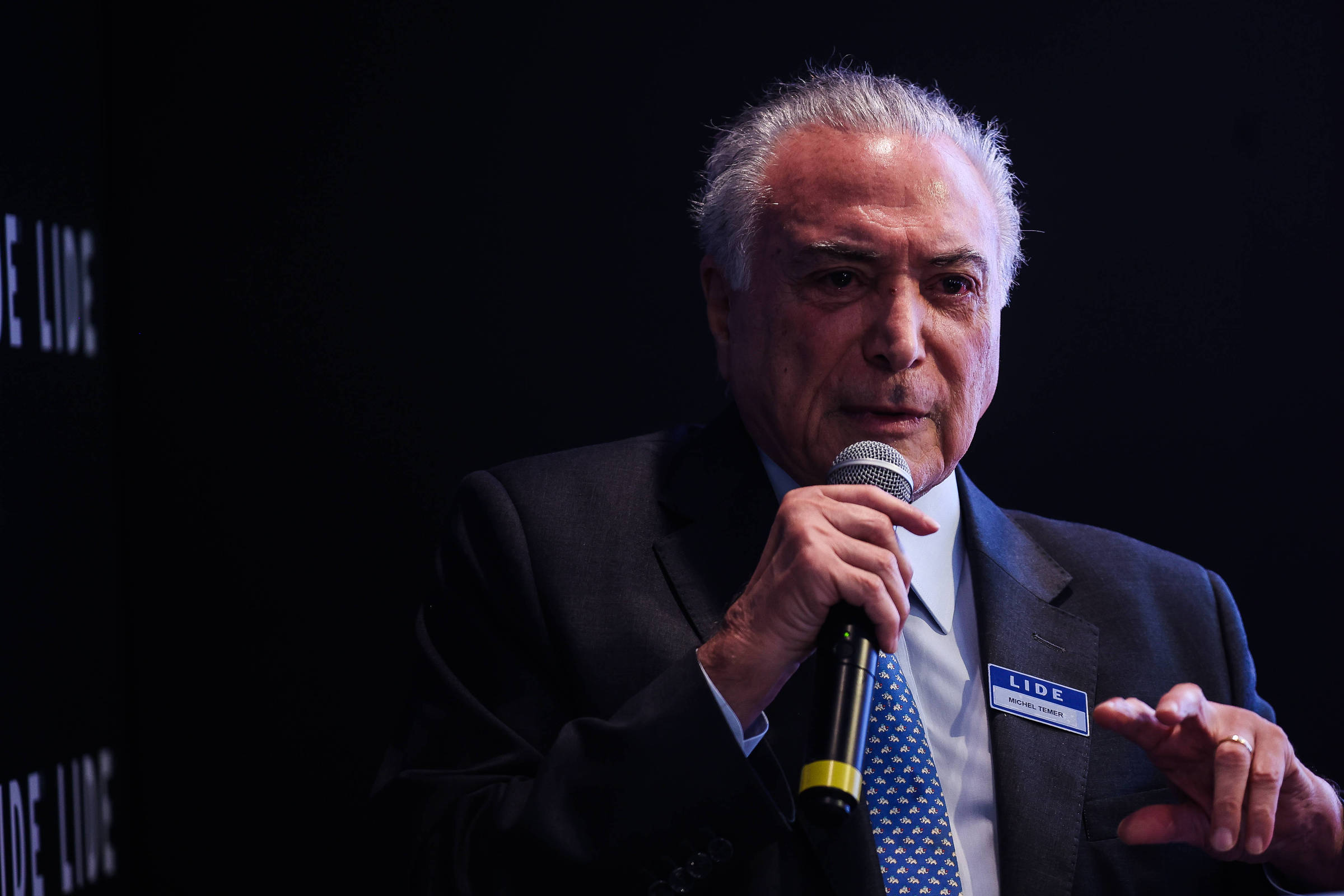 Ex-presidente Michel Temer durante seminário Lide sobre justiça em julho de 2024 (Foto: Zanone Fraissat/Folhapress)