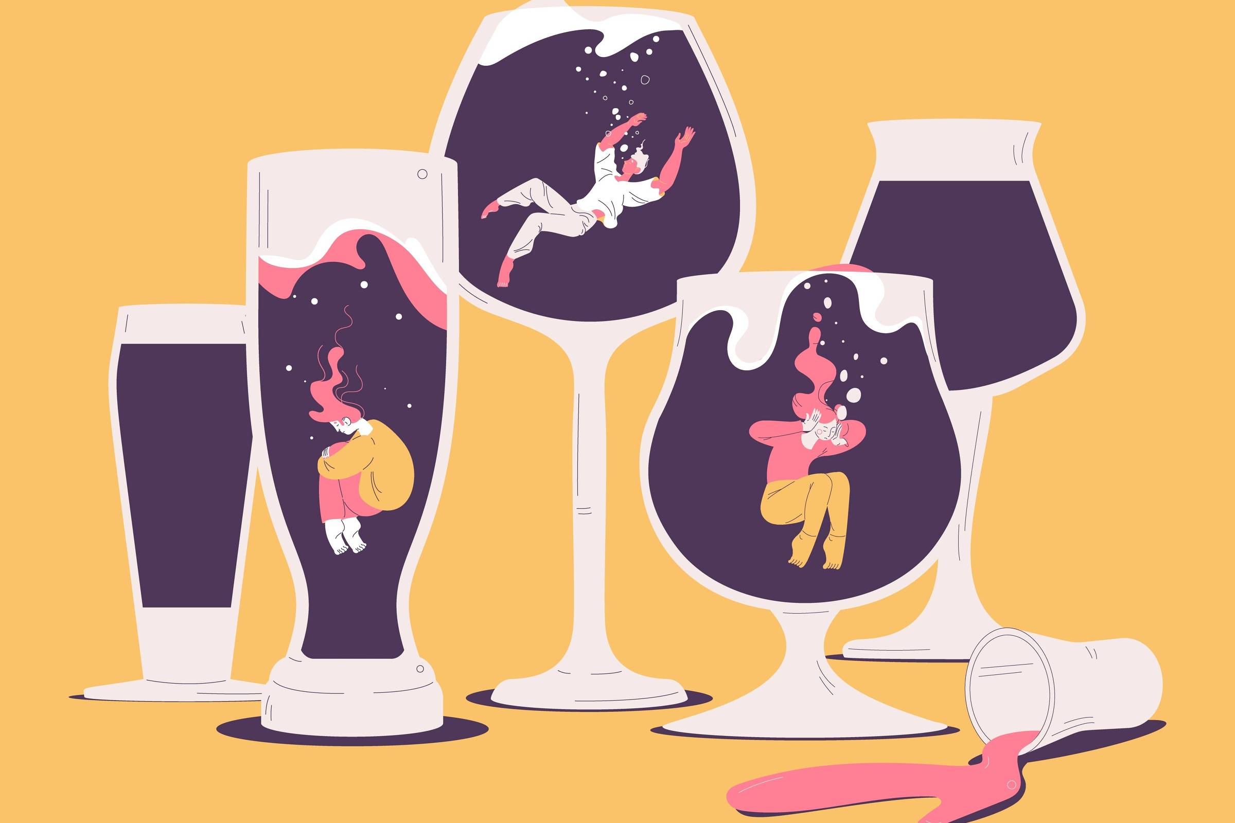 Parar de beber pode ser desafiador devido à intensa abstinência emocional Os primeiros dias foram os mais duros. Eu me sentia irritada, ansiosa e triste. A bebida estava ligada a muitos momentos do meu dia (Foto: Yokunen/Adobe Stock)