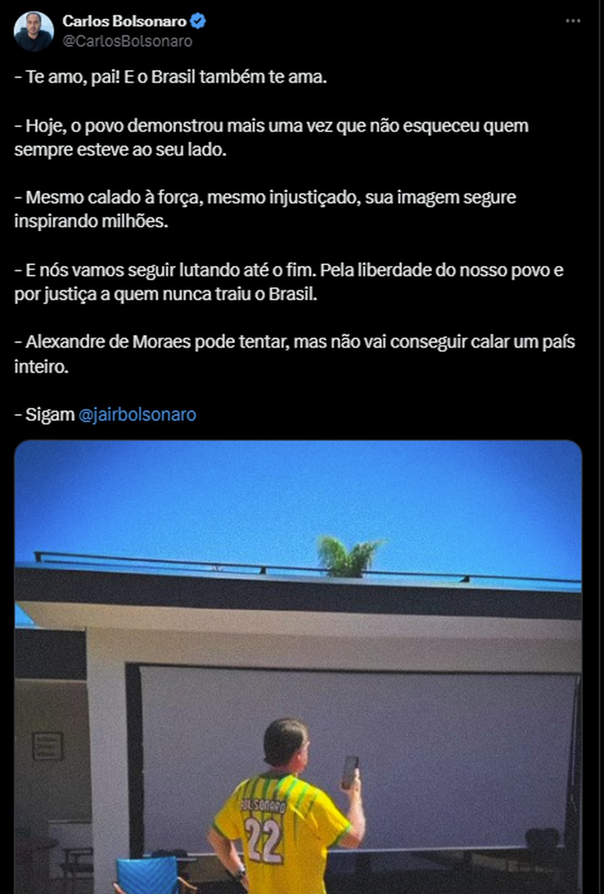 Bolsonaro intensifica tensões políticas em meio a desafios legais e sociais Carlos Bolsonaro citado por Moraes — Foto: Reprodução