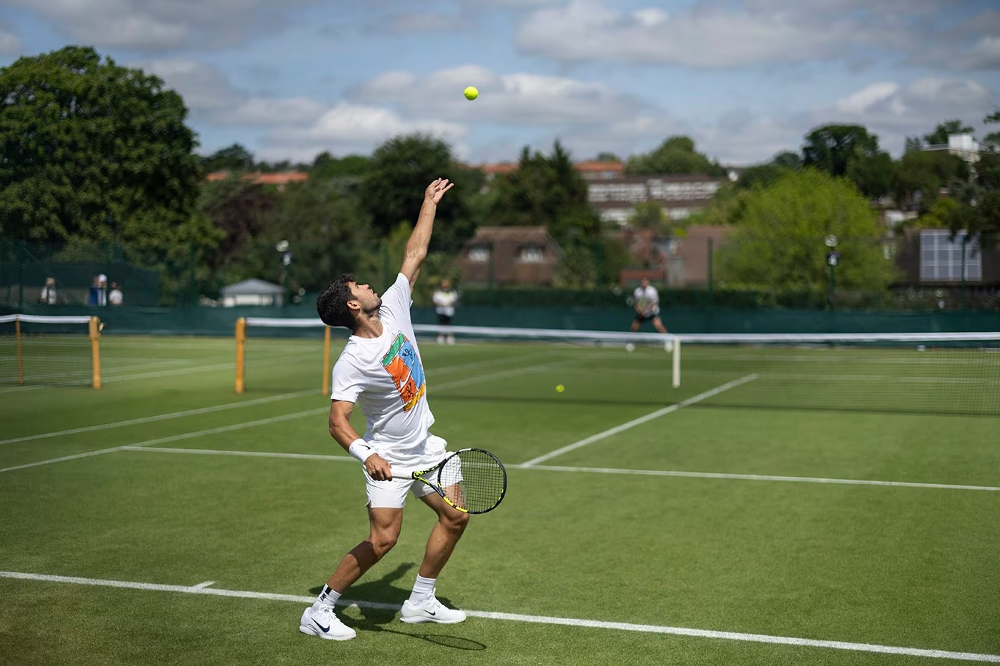 Alcaraz realiza treino com Fonseca e mostra habilidades em Wimbledon Foto: Reprodução
