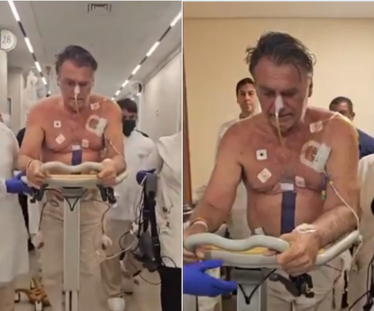 Bolsonaro é internado novamente após incidente com arma em evento público O ex-presidente Jair Bolsonaro caminha pelo hospital DF Star (Foto: Reprodução/Instagram)