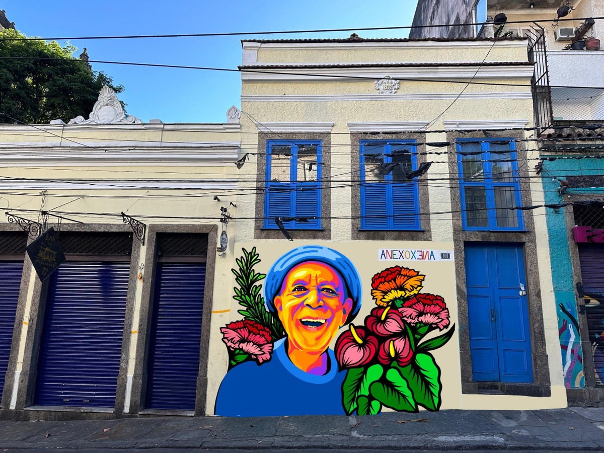 Rosto de Diógenes Paixão, fundado do Bar do Mineiro, será retrato em parede de Santa Teresa (Foto: Divulgação)
