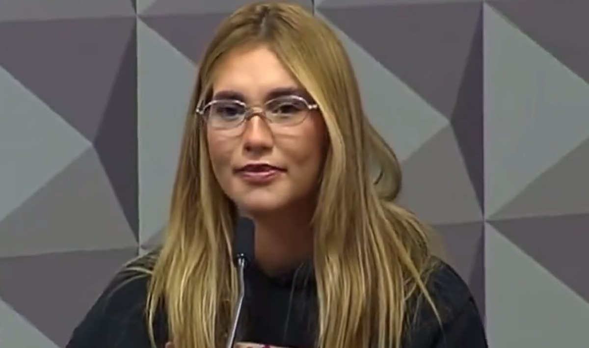 Virgínia Fonseca dá depoimento na CPI das Bets (Foto: Reprodução/TV Senado)