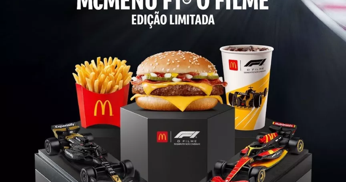McDonald's apresenta coleção de brindes da F1 no McLanche Feliz com preços e datas F1 terá linha de brindes no McLanche Feliz; confira imagens, preço e data (Foto: Reprodução)