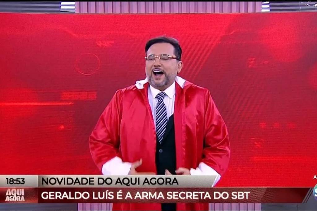 O apresentador Geraldo Luís acabou sendo a surpresa da estreia do Aqui Agora no SBT (Foto: Reprodução/SBT)
