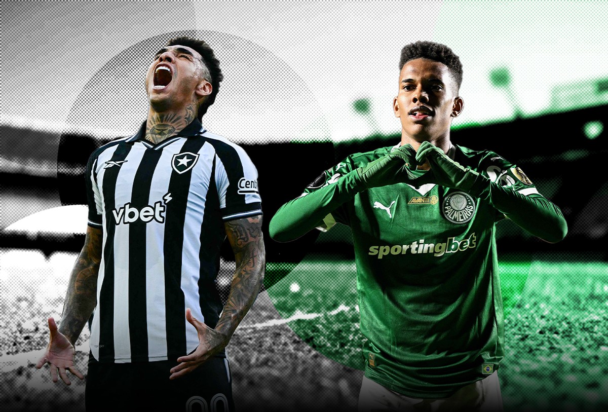 Palmeiras e Botafogo se enfrentam na Copa de Clubes com despedidas à vista Igor Jesus e Estêvão são os principais nomes de Botafogo e Palmeiras (Foto: Editoria de Artes)