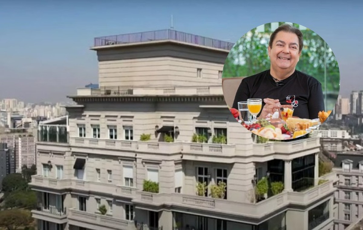 Cobertura de luxo de Faustão no Jardim Europa está à venda por R$ 120 milhões (Foto: Reprodução/TV Globo)