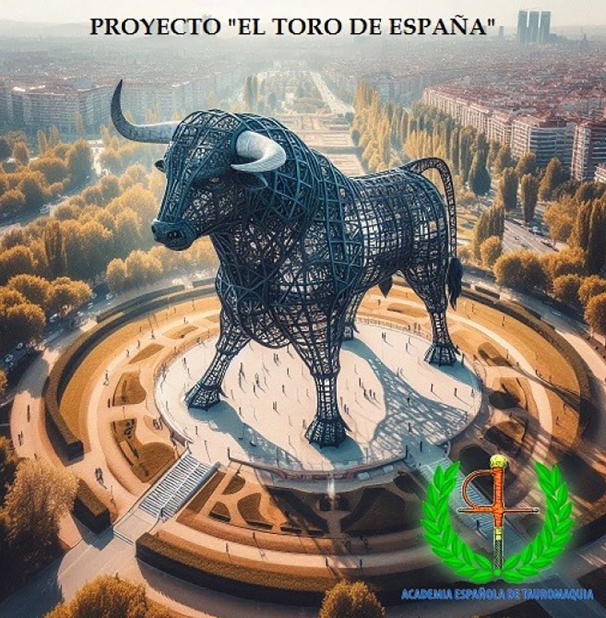 Vox Burgos sugere construção de torre de 300 metros em solo público Imagem do projeto de 'El Toro de España'. (Foto: ACADEMIA ESPAÑOLA DE TAUROMAQUIA / Europa Press)