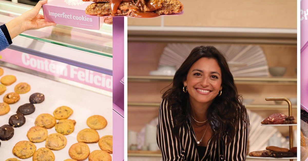 Brasileira conquista Portugal com seus deliciosos cookies artesanais Aos 29, Sofia comanda três lojas em Lisboa. (Foto: Colagem de Thais Barroco sobre fotos de Guilherme Rodrigues/Funky Chunky e Arquivo pessoal/Sofia Pontifex)