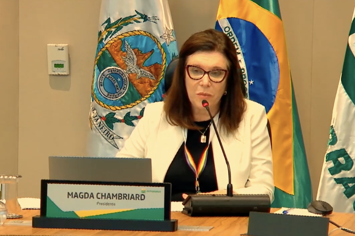 Brasil e China debatem parcerias estratégicas para a indústria naval no fórum Magda Chambriard, presidente da Petrobras — Foto: Reprodução