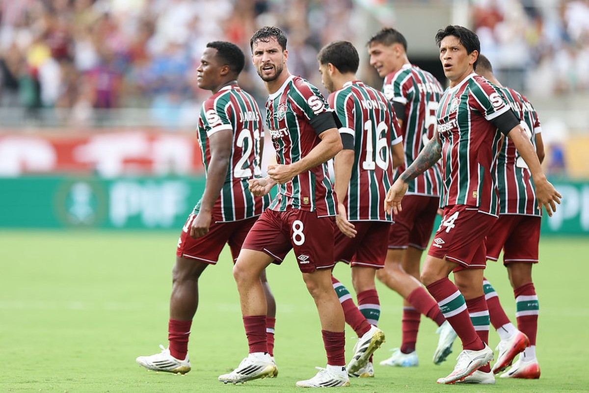 Martinelli comemora gol que abriu caminho para vaga do Fluminense (Foto: Divulgação)