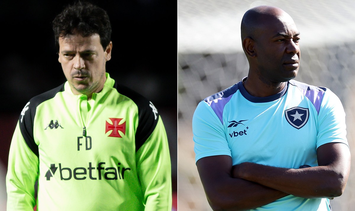 Diniz e Caçapa comandam Vasco e Botafogo, hoje (Foto: Matheus Lima/Vasco e Vitor Silva/Botafogo)