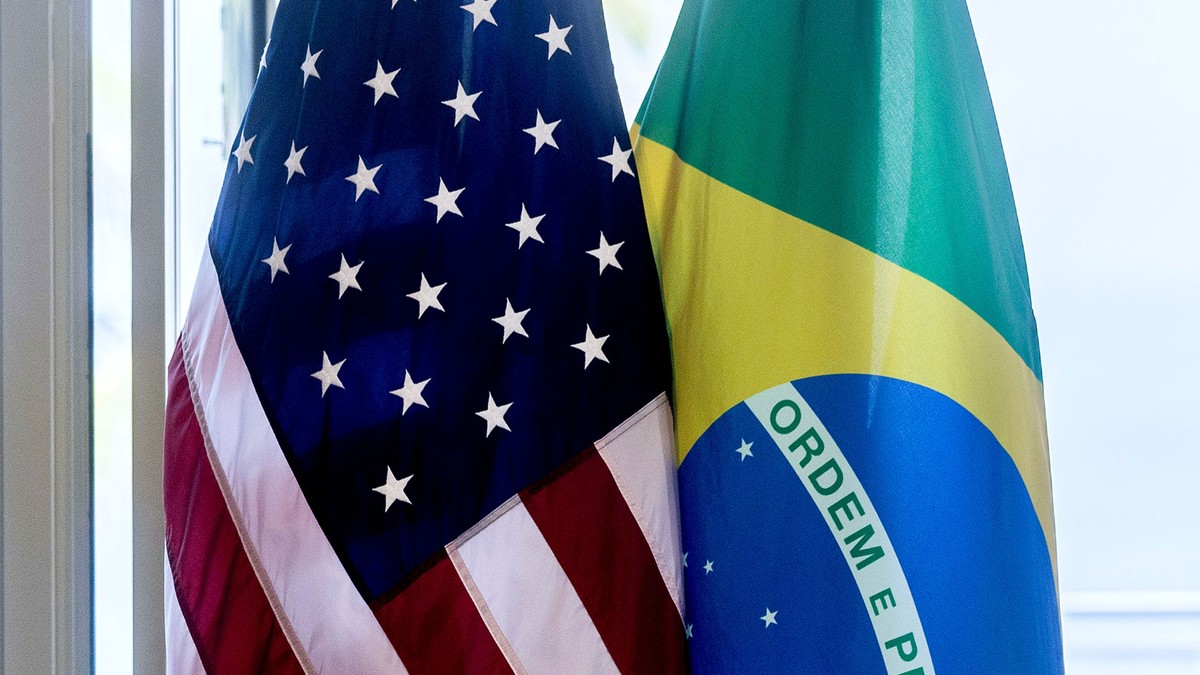 Bandeira do Brasil e dos Estados Unidos - 25/7/2024 (Foto: Dado Galdieri / Bloomberg)