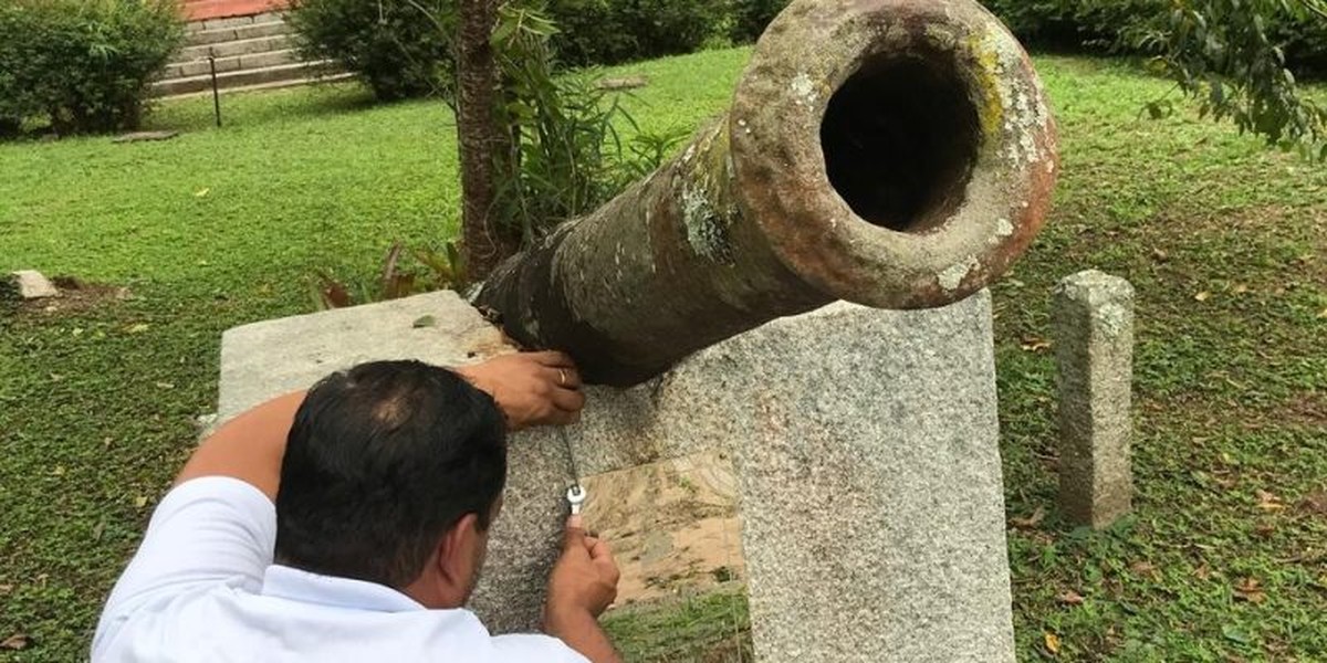 Canhão histórico do Forte São Mateus é repatriado para Cabo Frio após 72 anos (Foto: Divulgação)