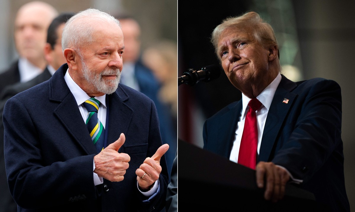 Aprovação de Lula cresce entre a população em meio a tarifas de Trump Lula tem comentado a possibilidade de Trump voltar à presidência dos EUA (Foto: Editoria de Arte)