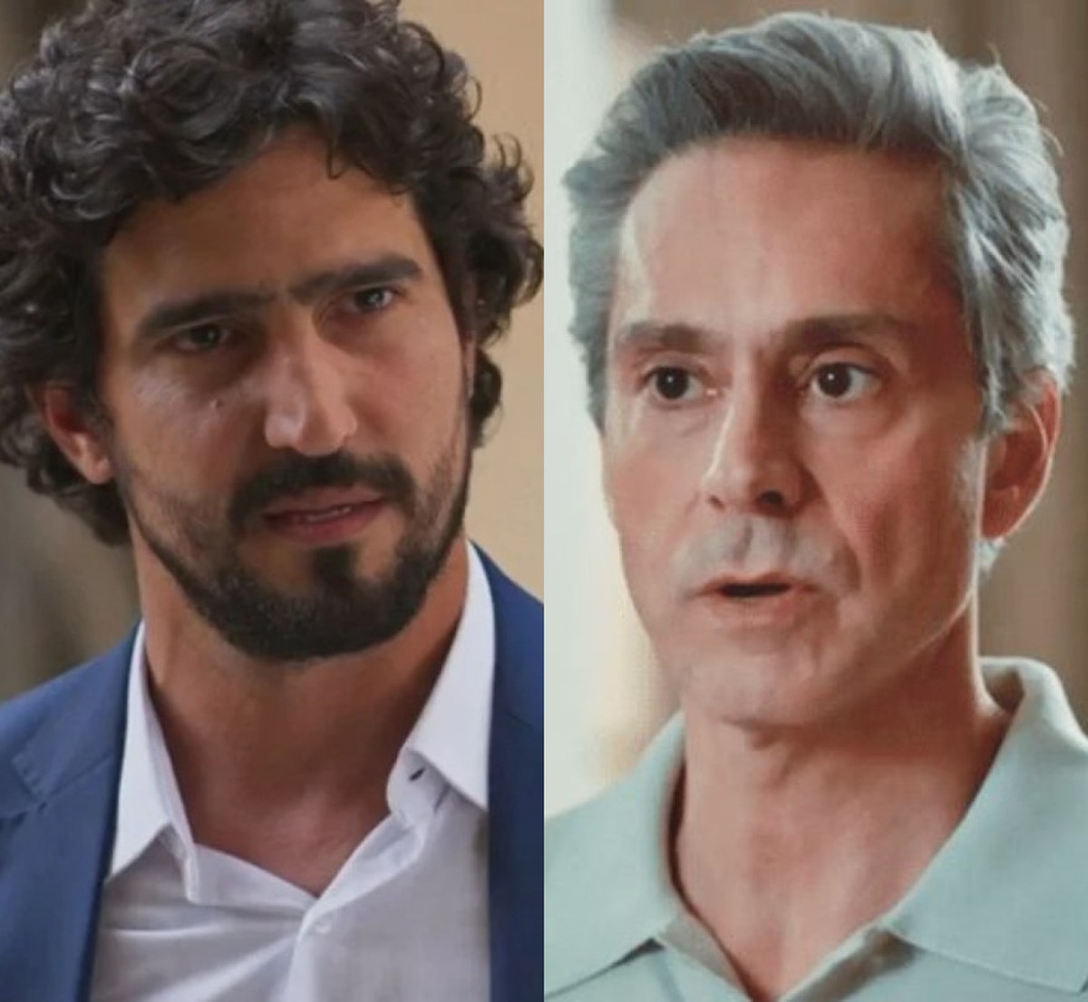 Ivan agride Marco Aurélio após desentendimento em evento público Ivan (Renato Góes) e Marco Aurélio (Alexandre Nero) — Foto: Reprodução/TV Globo
