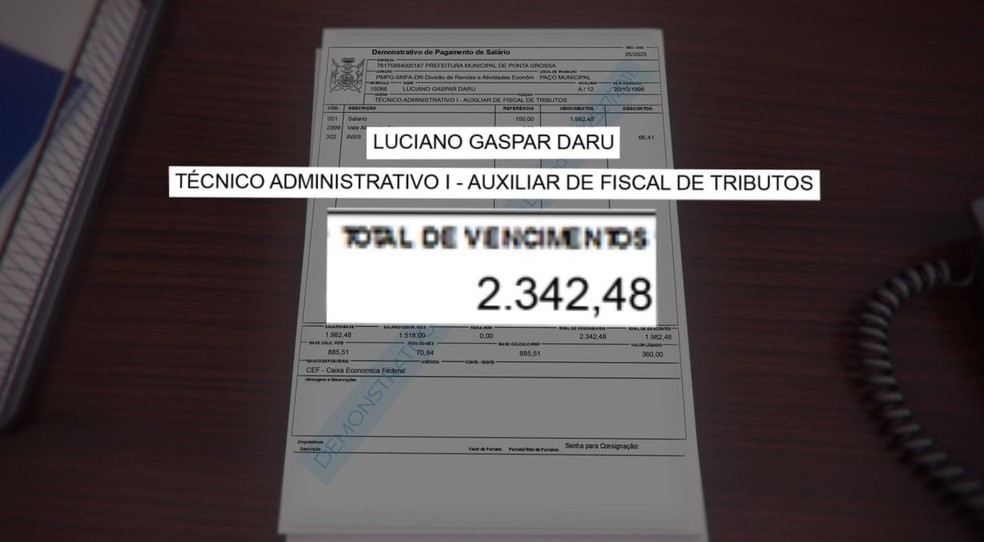 Homem recebia mais de R$ 2,3 mil de salário bruto (Foto: Reprodução/RPC)