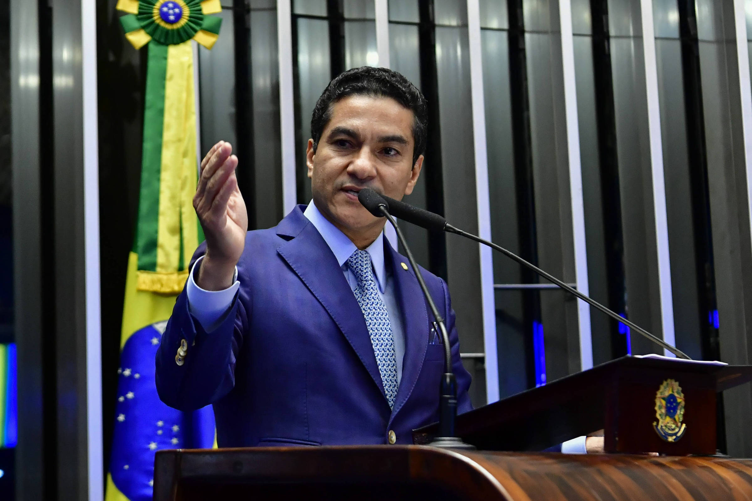 Líder partidário critica decisão de Lula de recorrer ao STF sobre decreto derrubado Presidente do Republicanos, Marcos Pereira (SP), em discurso na Câmara dos Deputados (Foto: Waldemir Barreto/Agência Senado)