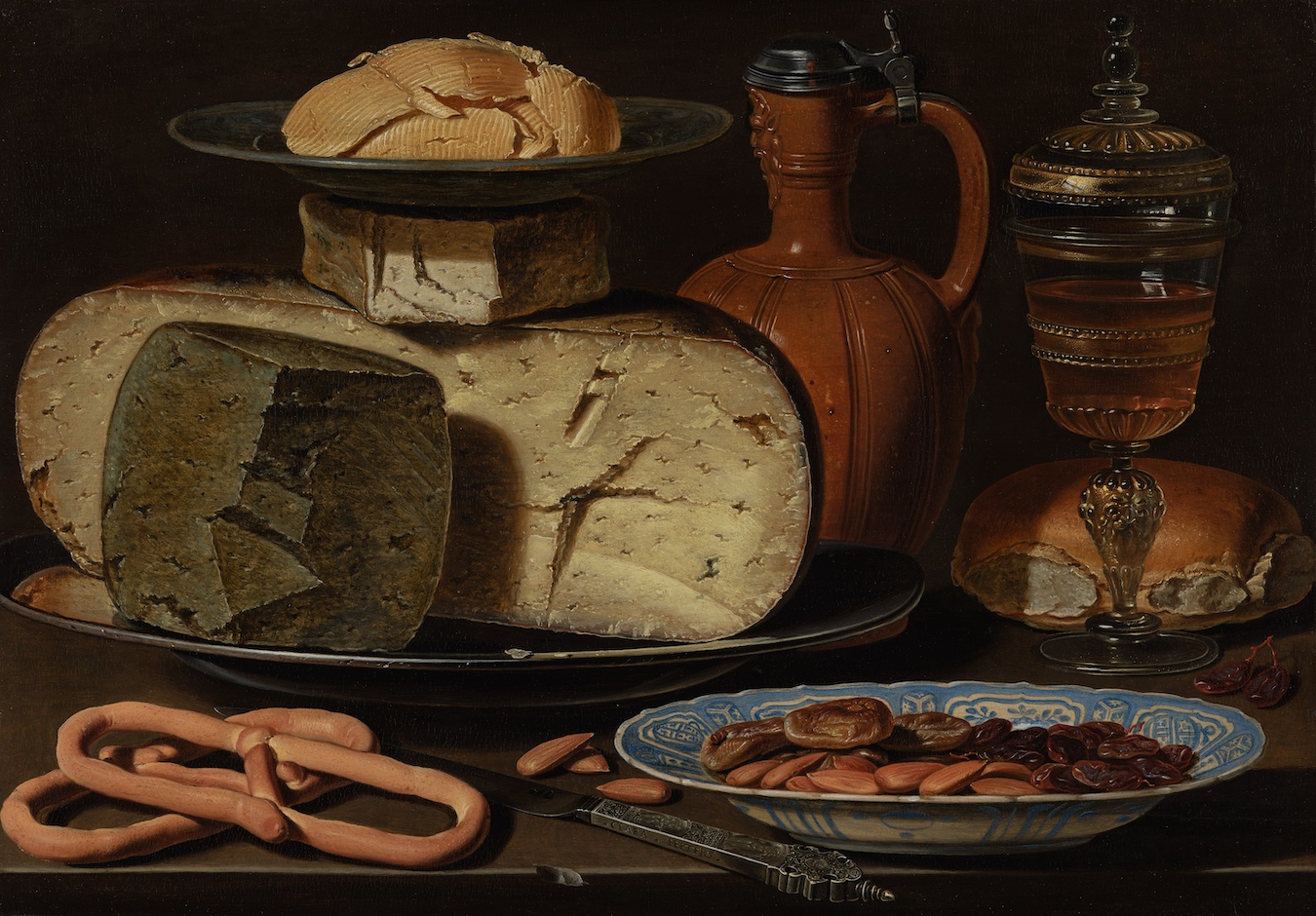 Conheça 12 mulheres artistas que marcaram a história da arte clássica Natureza morta com queijos, amêndoas e pretzels, 1615 (Foto: Clara Peeters, Coleção do Mauritshuis, Haia, Países Baixos)