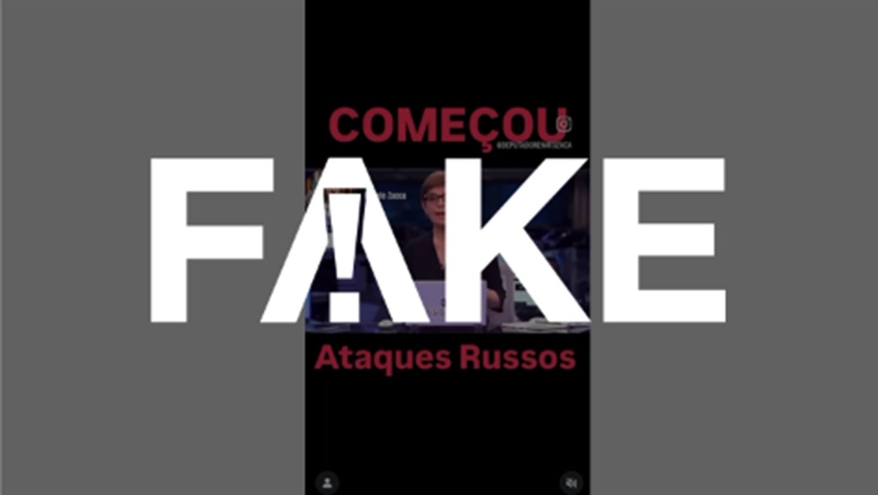 É #FAKE que plantão do Jornal da Globo noticiou que governo americano acaba de declarar que começou o ataque russo ao país (Foto: Reprodução)