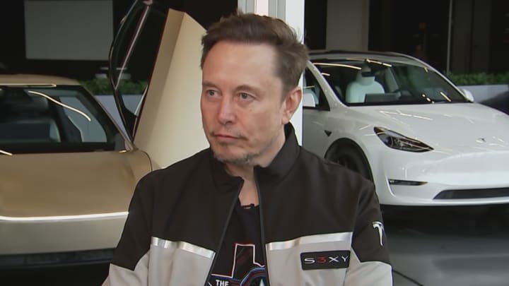 Elon Musk entrevista na CNBC a partir da sede da Tesla no Texas. (Foto: CNBC)