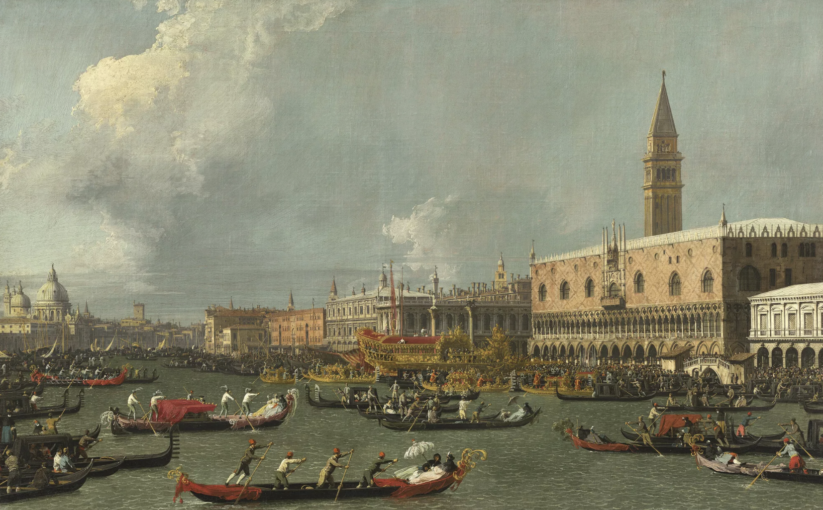 Canaletto bate recorde em leilão com vista de Veneza vendida por R$ 43,7 milhões Jeff Bezos não está à vista: 'Veneza, o Retorno do Bucintoro no Dia da Ascensão' de Canaletto. (Foto: Christie's)