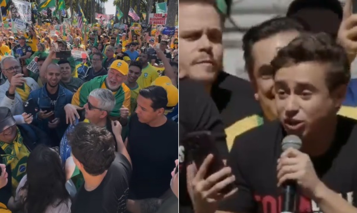 Nikolas Ferreira participa de manifestação contra Moraes em Belo Horizonte (Foto: Reprodução / X)