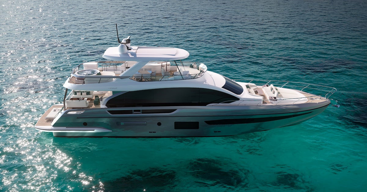 Indústria náutica registra queda de 30% nas exportações de lanchas e iates A Azimut Yachts apresentou no início de julho o modelo Azimut Grande 25 Metri na Marina Itajaí, em Santa Catarina: setor vê impacto de tarifas com apreensão (Foto: Divulgação)