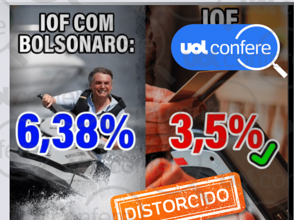 Redução do IOF é implementada por Bolsonaro durante governo Lula Em 2022, Bolsonaro assinou decreto para redução gradual do imposto até zerar em 2029 (Foto: Arte/UOL sobre Reprodução Facebook)
