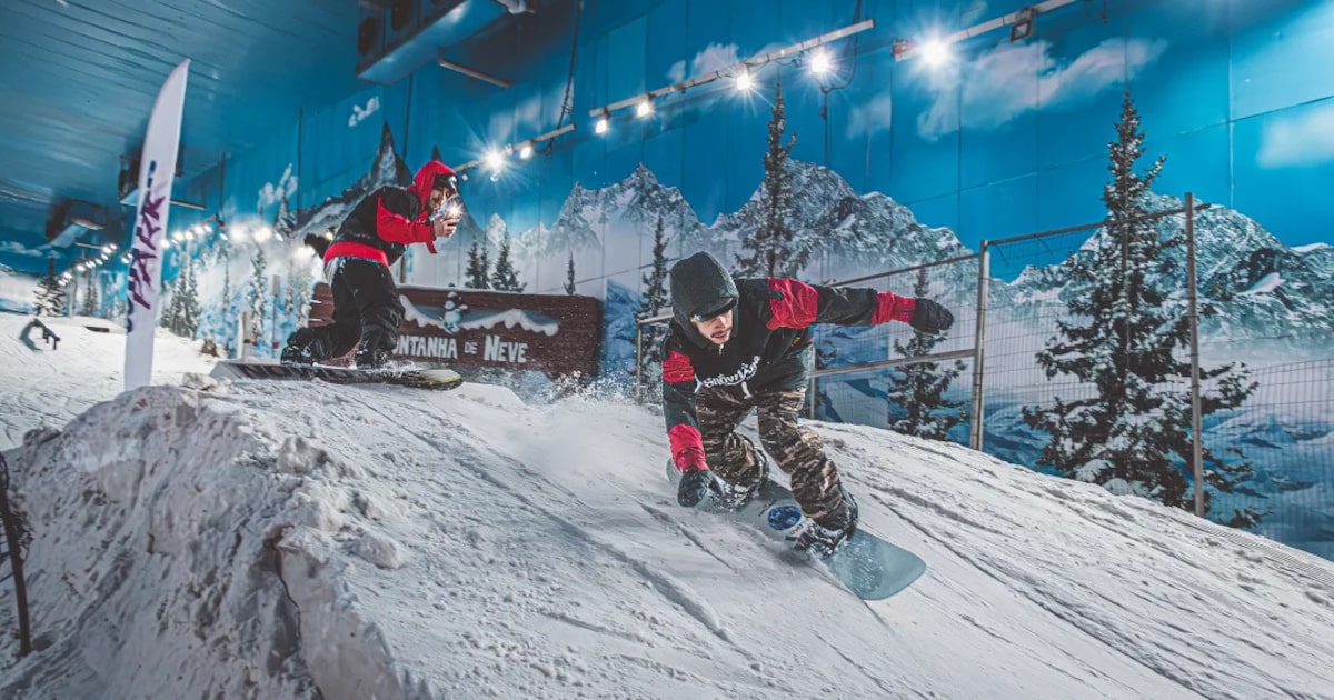 Snowland traz experiência de parque de neve para São Paulo com nova atração Pista de esportes de inverno será ainda maior na unidade paulista (Foto: Reprodução Instagram/Diogenes Pasqualoto)