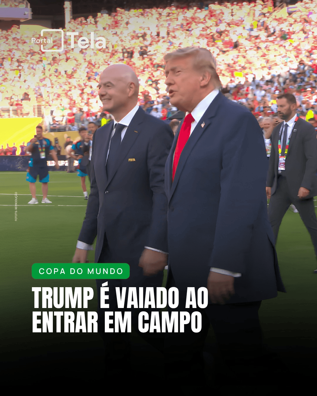 Trump entrando em campo